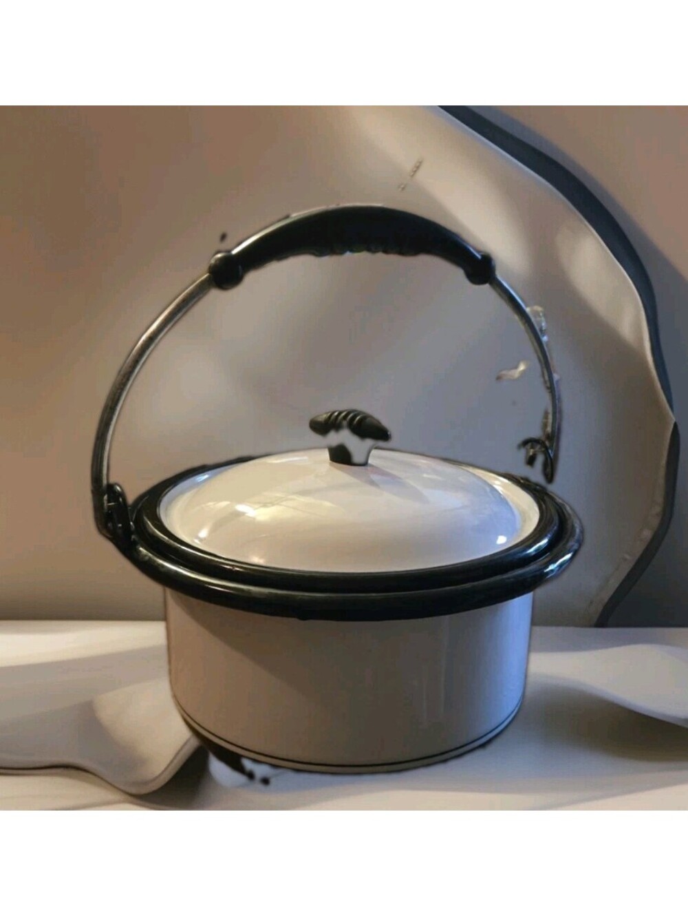 Art Deco Vollrath Kook King 12 Cup Pot Vintage Kitchenware Black & White Read